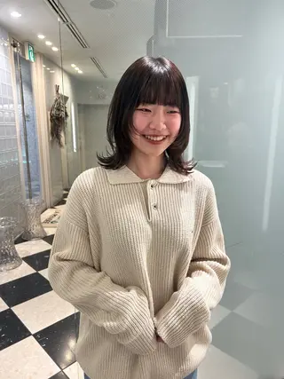 ミディアム 大谷美佳/レイヤー カット/ツヤ髪のヘアスタイル