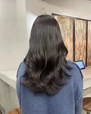 ロング カラー 新宿/韓国ヘア/ 髪質改善ストレートのヘアスタイル