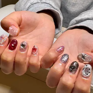 ネイル amuse 手書きニュアンスのネイルデザイン