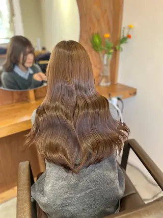 ロング 塩川ももこ/ 縮毛矯正/ヘアセットのヘアスタイル