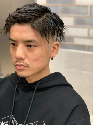 ショート パーマ メンズ BINGO HAIR WORKS 【ビンゴヘアワークス】所属・🎱メンズフェード 特化HYOGA🎱のヘアスタイル