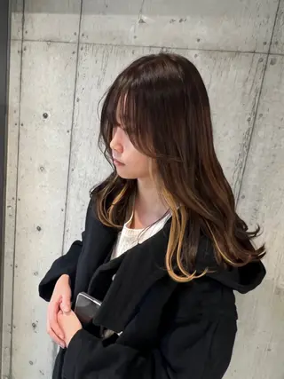 ロング カラー 透明感/血色カラー/ 似合せレイヤー/ゆいのヘアスタイル
