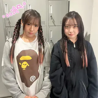 ヘアアレンジ ヘアセット/ピンク /レッド/あつはのヘアスタイル