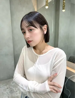 ショート カラー 莉乃/縮毛矯正/髪質 改善/艶カラーのヘアスタイル