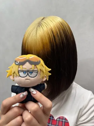 ミディアム カラー SALOWIN池袋East店3F所属・インナーカラー 推し ブリーチ  髪質改善のヘアスタイル