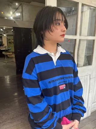 ミディアム ハイトーン/顔まわり レイヤー/YUKAのヘアスタイル