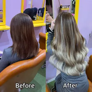 ロング シール+ちび編み込み エクステ梅田🐨のヘアスタイル