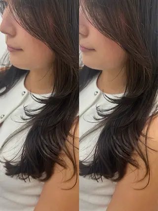 ロング 🎀韓国風レイヤー/ 切りっぱなしボブ🎀のヘアスタイル