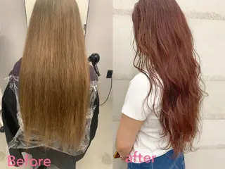 ロング カラー 透明感/オリーブ/ グレージュ/YUKAのヘアスタイル