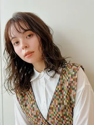 パーマ ボブ/ミディアム 親しみやすさ/さくらのヘアスタイル