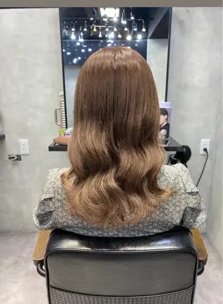 セミロング 濱川響太レディース カットモデルのヘアスタイル