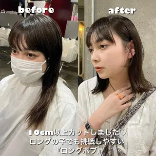 ミディアム ボブヘアカット Rikapi❤️のヘアスタイル