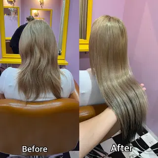 ロング シール＋ちび編み込み エクステ梅田🐨のヘアスタイル