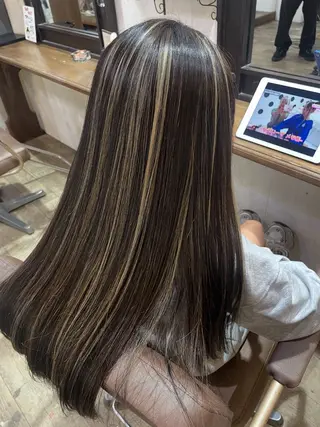 ロング RICCA HAIR所属・🫧極細ﾊｲﾗｲﾄ/ 白髪ぼかしも◎🫧のヘアスタイル