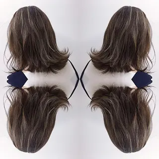 ミディアム カラー ブリーチカラー/ 岩破瑞希のヘアスタイル