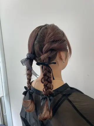 ヘアアレンジ 艶カラー/アレンジ/ はまぐちうみのヘアスタイル