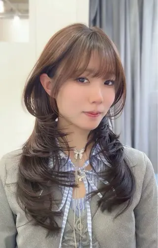 セミロング 永田竜一/ 小顔くびれレイヤーのヘアスタイル