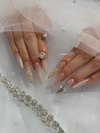 ネイル メラク難波/長さだし パラジェルフィルインのネイルデザイン