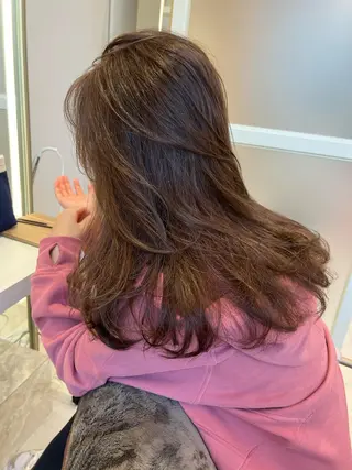 ロング カラー レイヤー専門家 ダブルカラー修のヘアスタイル