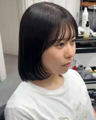 ミディアム カラー レイヤーボブ/ 艶カラー/サナ🌼のヘアスタイル