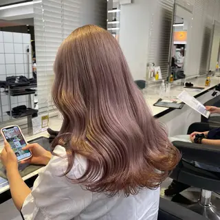 ロング カラー ヘアアレンジ ピンク・ベージュ🩰 カラー🫧とらのヘアスタイル