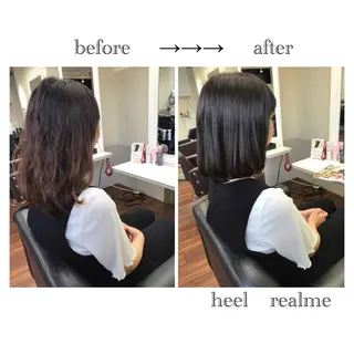 ミディアム カラー パーマ 成松 勇治のヘアスタイル