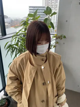 ミディアム 抜け感ハイトーン/ ボブ/Ririnaのヘアスタイル