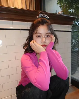 ミディアム パーマ パーマ×透明感カラー MIOのヘアスタイル