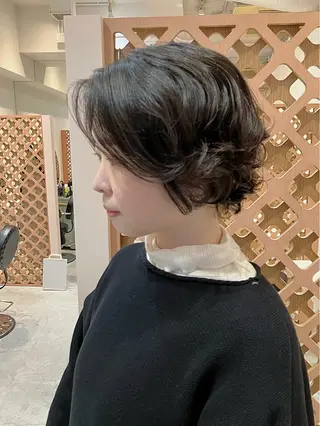 ミディアム パーマ 川間 将彦のヘアスタイル