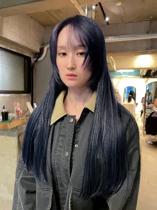 ロング カラー パーマ/レイヤー 岩山丈一郎のヘアスタイル