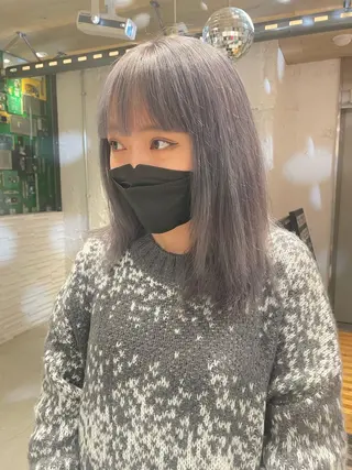 セミロング カラー 艶ハイトーン👑♡ NATSUKIのヘアスタイル