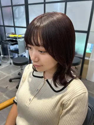 ミディアム カラー 韓国×髪質改善カラー 💎hinaのヘアスタイル