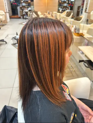 セミロング カラー 🍓似合わせカット× パーマ／矢木🍓のヘアスタイル