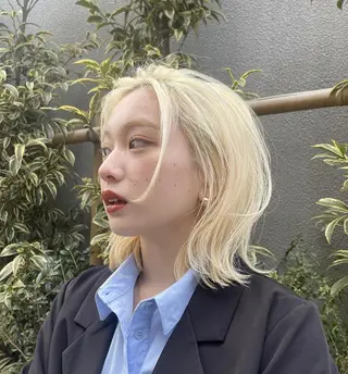 ショート カラー 矢島颯哉/ハイトーン ブリーチカラー💎のヘアスタイル