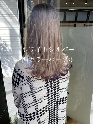 ロング カラー ハイトーン/カラー/ 用賀/稲若健太郎のヘアスタイル