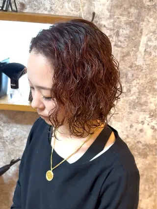 ミディアム パーマ メンズ曲がる 縮毛矯正/駅徒歩4分のヘアスタイル