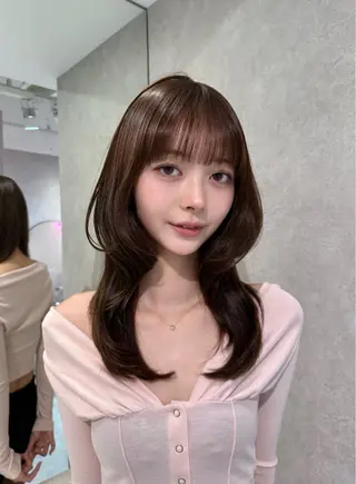 セミロング カラー RIN🩶レイヤー /ハッシュカットのヘアスタイル