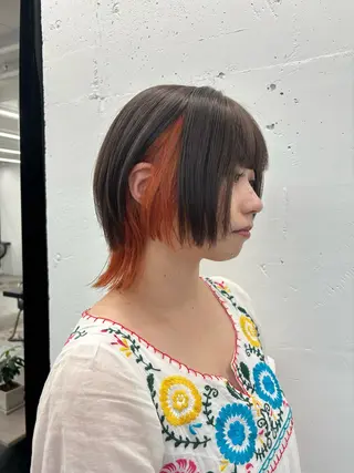 ミディアム カラー ヘアアレンジ 夕羽夢🍓矢場/ 透明感カラーのヘアスタイル