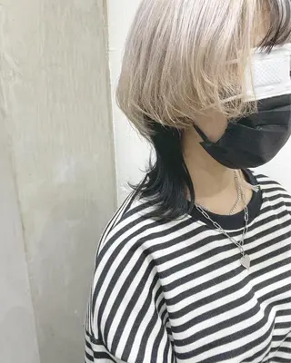 ミディアム カラー ヘアアレンジ ササキカズマ〻透明感 〻色落ち〻赤み消しのヘアスタイル