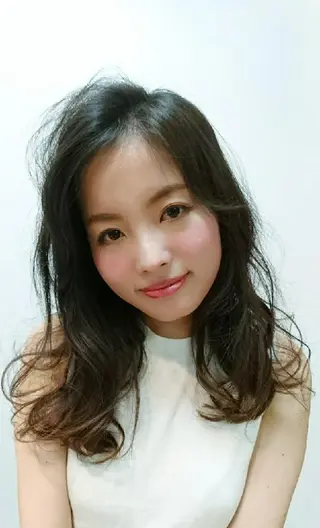 セミロング ヘアアレンジ YASUHIRO グレージュ/メンズのヘアスタイル