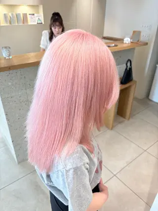 セミロング カラー 透け感カラー得意🎀 りおなのヘアスタイル