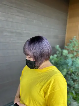 ミディアム カラー 太白区白髪ぼかし/ ボブカット/千葉達人のヘアスタイル