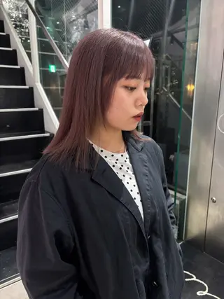 ミディアム カラー ayano/天神 ハイトーン/ブリーチのヘアスタイル