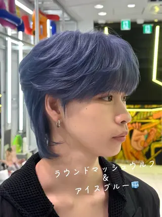 ショート カラー メンズ ダウンパーマ/韓国 ヘア/ブリーチ/桑本のヘアスタイル