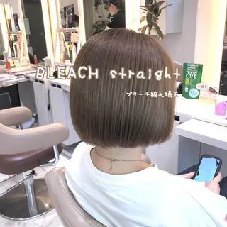 ショート パーマ 安井　昴 💫ブリーチ縮毛矯正のヘアスタイル