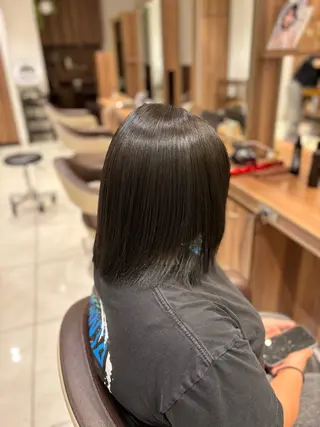 ミディアム カラー ツヤ髪縮毛矯正💫/ ハイトーン/あゆみのヘアスタイル