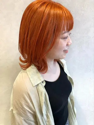 ミディアム カラー nono/パーマ /顔まわりカット🐈のヘアスタイル
