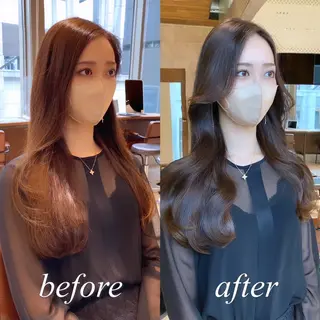 ロング カラー レイヤー/顔周り /透明感🩶高橋大のヘアスタイル