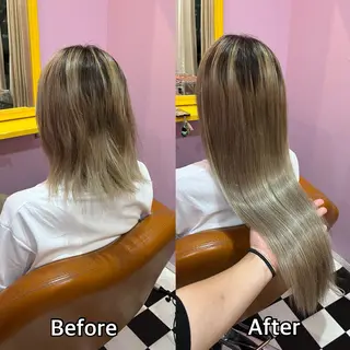 ロング シール＋ちび編み込み エクステ梅田🐨のヘアスタイル