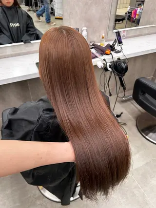 ロング カラー パーマ ヘアアレンジ 🥯縮毛/レイヤー/ ベージュヘア🥯のヘアスタイル